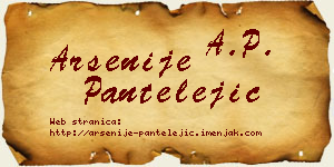 Arsenije Pantelejić vizit kartica